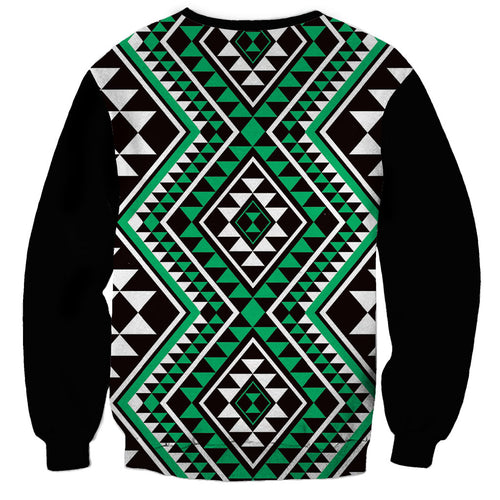 New Zealand Kakariki Taniko Motifs Sweatshirt Maori Poi Dance Costume Inspired