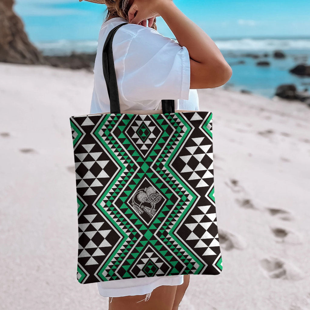 New Zealand Kakariki Taniko Motifs Tote Bag Maori Poi Dance Costume Inspired