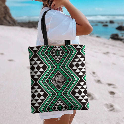 New Zealand Kakariki Taniko Motifs Tote Bag Maori Poi Dance Costume Inspired