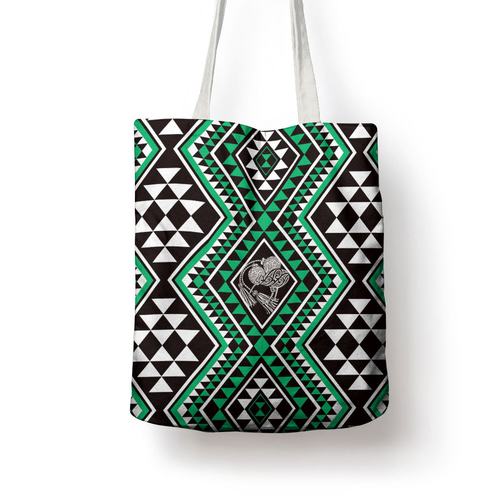 New Zealand Kakariki Taniko Motifs Tote Bag Maori Poi Dance Costume Inspired