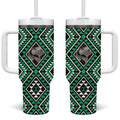 New Zealand Kakariki Taniko Motifs Tumbler With Handle Maori Poi Dance Costume Inspired