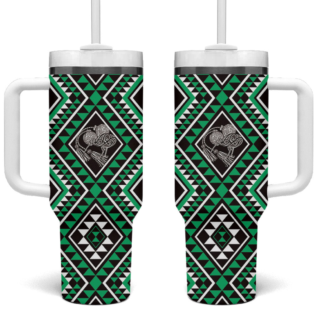New Zealand Kakariki Taniko Motifs Tumbler With Handle Maori Poi Dance Costume Inspired