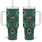 New Zealand Kakariki Taniko Motifs Tumbler With Handle Maori Poi Dance Costume Inspired