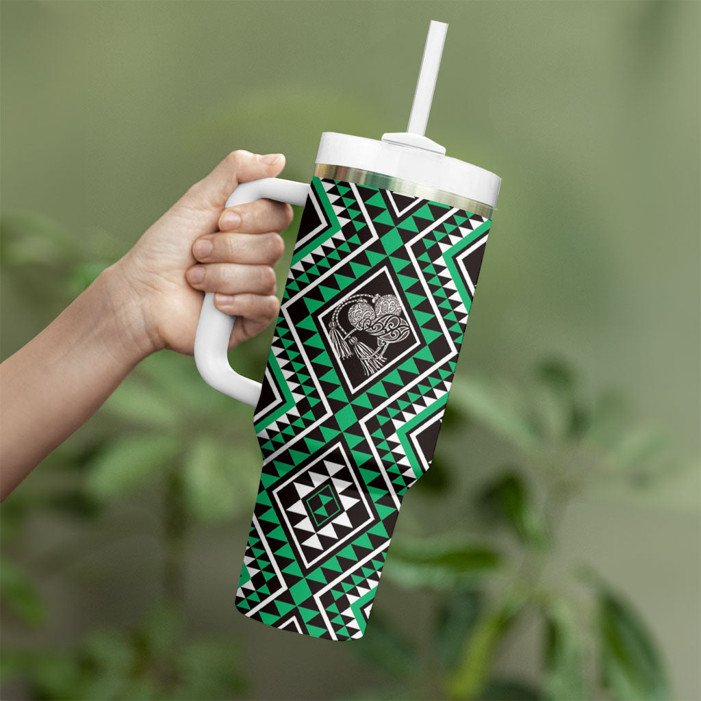 New Zealand Kakariki Taniko Motifs Tumbler With Handle Maori Poi Dance Costume Inspired