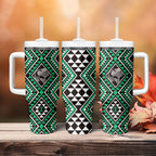 New Zealand Kakariki Taniko Motifs Tumbler With Handle Maori Poi Dance Costume Inspired