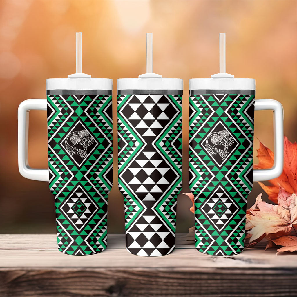 New Zealand Kakariki Taniko Motifs Tumbler With Handle Maori Poi Dance Costume Inspired