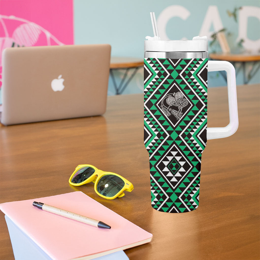 New Zealand Kakariki Taniko Motifs Tumbler With Handle Maori Poi Dance Costume Inspired