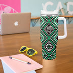 New Zealand Kakariki Taniko Motifs Tumbler With Handle Maori Poi Dance Costume Inspired