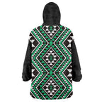 New Zealand Kakariki Taniko Motifs Wearable Blanket Hoodie Maori Poi Dance Costume Inspired