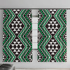 New Zealand Kakariki Taniko Motifs Window Curtain Maori Poi Dance Costume Inspired