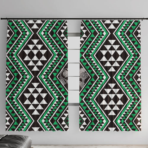 New Zealand Kakariki Taniko Motifs Window Curtain Maori Poi Dance Costume Inspired