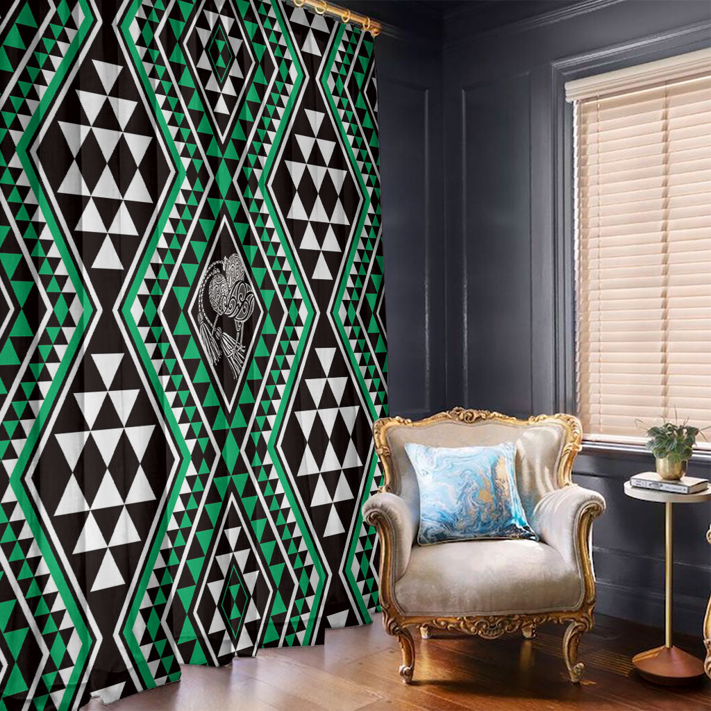 New Zealand Kakariki Taniko Motifs Window Curtain Maori Poi Dance Costume Inspired