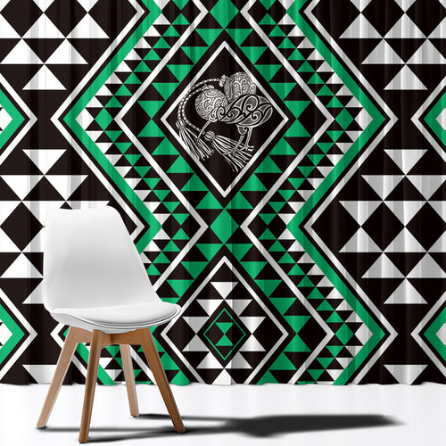 New Zealand Kakariki Taniko Motifs Window Curtain Maori Poi Dance Costume Inspired