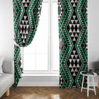 New Zealand Kakariki Taniko Motifs Window Curtain Maori Poi Dance Costume Inspired