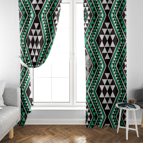 New Zealand Kakariki Taniko Motifs Window Curtain Maori Poi Dance Costume Inspired