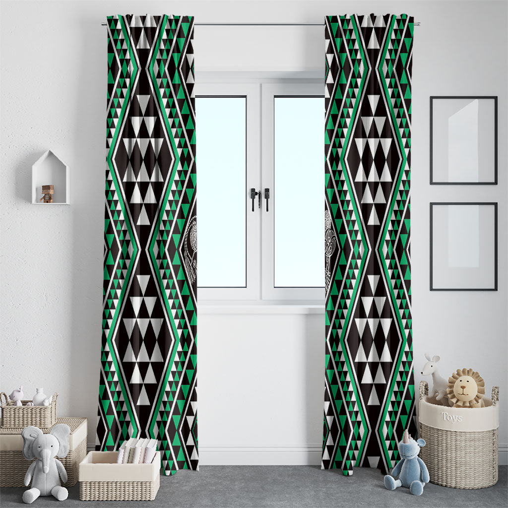 New Zealand Kakariki Taniko Motifs Window Curtain Maori Poi Dance Costume Inspired