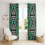 New Zealand Kakariki Taniko Motifs Window Curtain Maori Poi Dance Costume Inspired