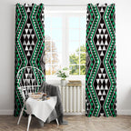 New Zealand Kakariki Taniko Motifs Window Curtain Maori Poi Dance Costume Inspired