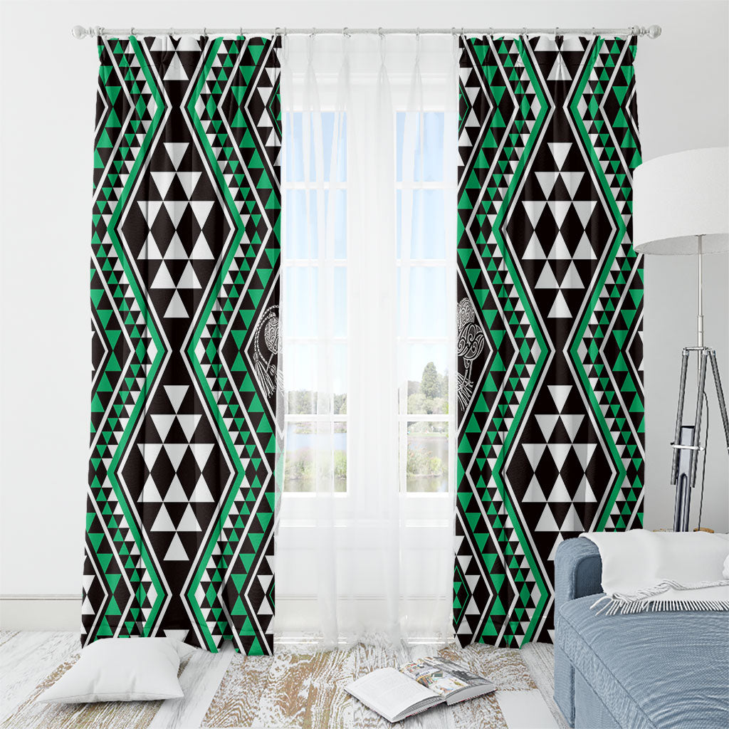New Zealand Kakariki Taniko Motifs Window Curtain Maori Poi Dance Costume Inspired