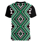 New Zealand Kakariki Taniko Motifs Women V-Neck T-Shirt Maori Poi Dance Costume Inspired