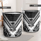 New Zealand Silver Fern Rugby Custom Laundry Basket Go Wheel Kiwi Maori Pattern