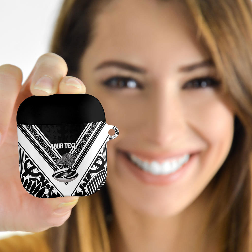 New Zealand Silver Fern Rugby Custom AirPods Case Go Wheel Kiwi Maori Pattern