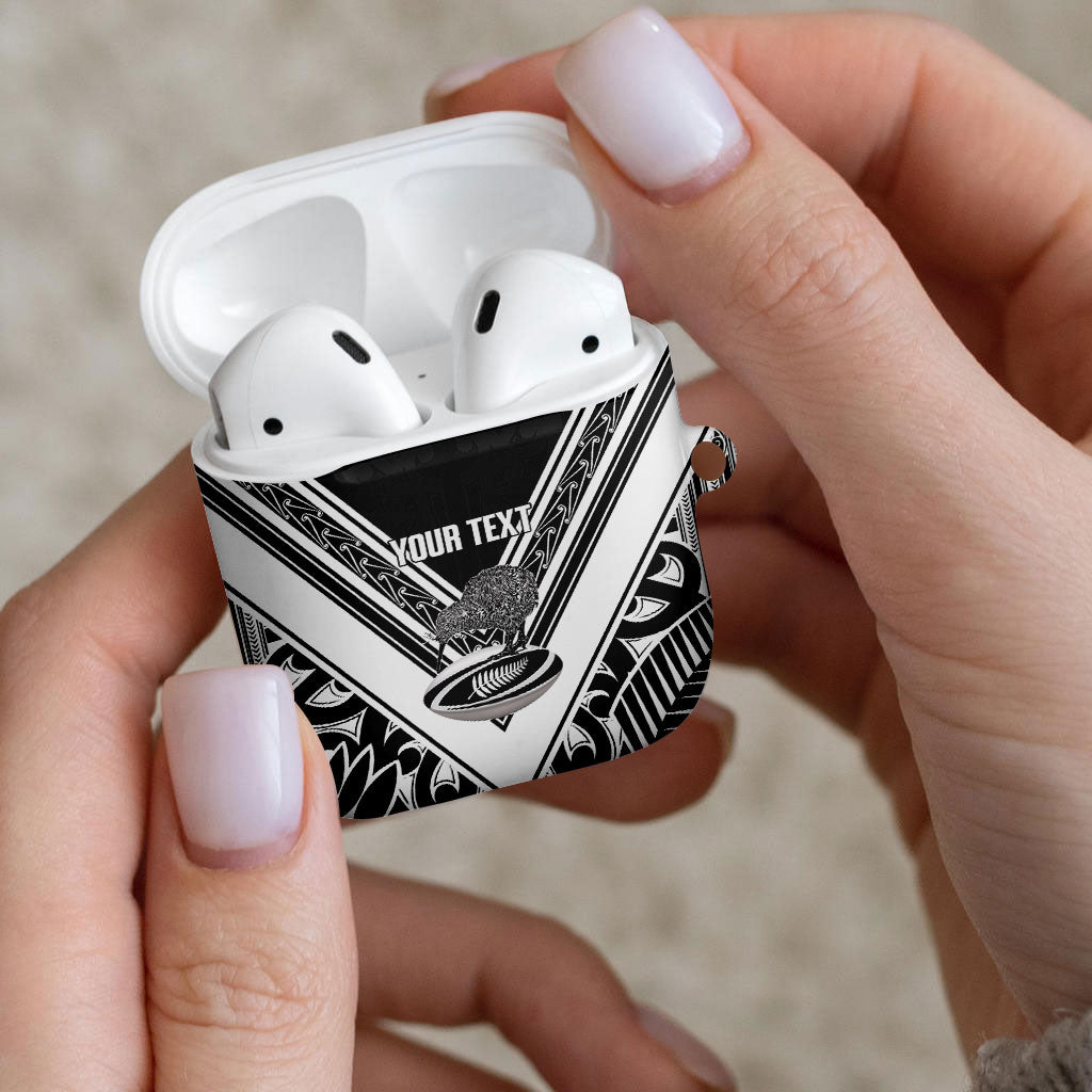 New Zealand Silver Fern Rugby Custom AirPods Case Go Wheel Kiwi Maori Pattern