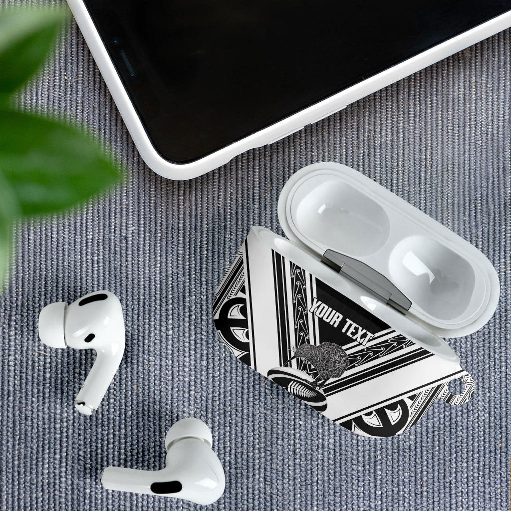 New Zealand Silver Fern Rugby Custom AirPods Case Go Wheel Kiwi Maori Pattern