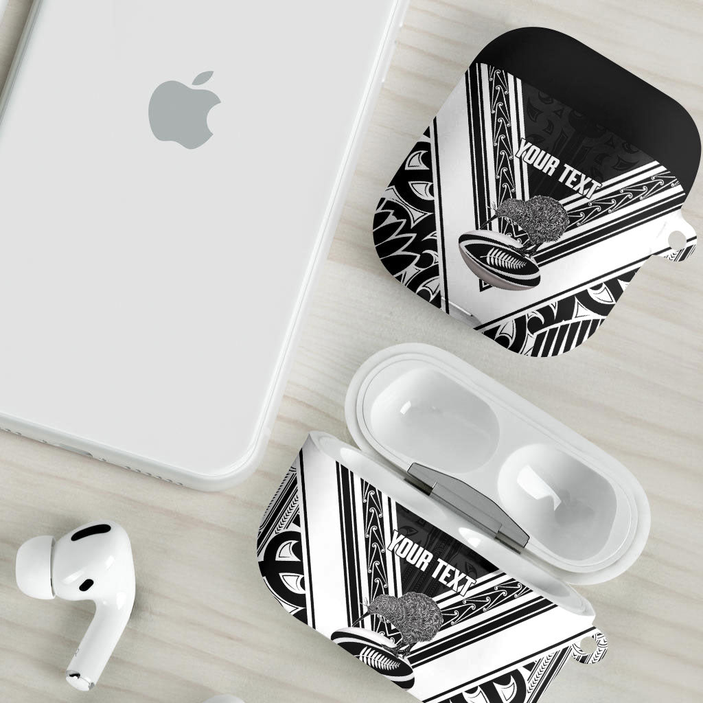 New Zealand Silver Fern Rugby Custom AirPods Case Go Wheel Kiwi Maori Pattern