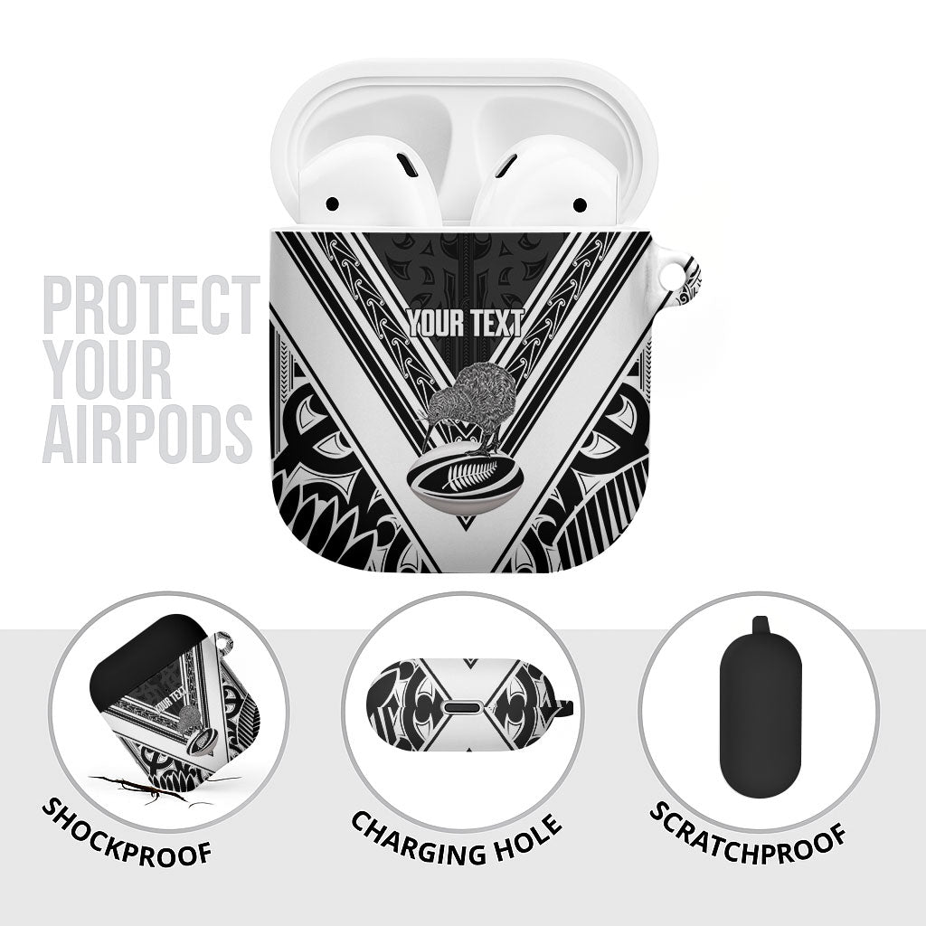New Zealand Silver Fern Rugby Custom AirPods Case Go Wheel Kiwi Maori Pattern