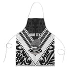New Zealand Silver Fern Rugby Custom Apron Go Wheel Kiwi Maori Pattern