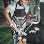 New Zealand Silver Fern Rugby Custom Apron Go Wheel Kiwi Maori Pattern