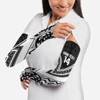 New Zealand Silver Fern Rugby Custom Arm Sleeves Go Wheel Kiwi Maori Pattern