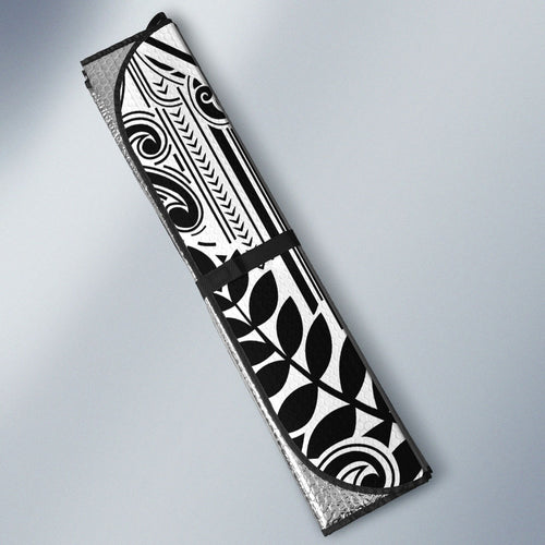 New Zealand Silver Fern Rugby Custom Auto Sun Shade Go Wheel Kiwi Maori Pattern