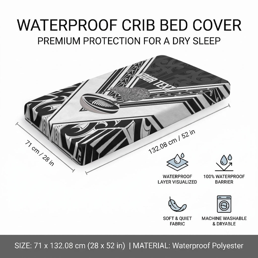 New Zealand Silver Fern Rugby Custom Baby Bed Cover Go Wheel Kiwi Maori Pattern