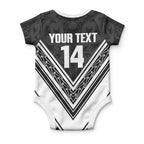 New Zealand Silver Fern Rugby Custom Baby Onesie Go Wheel Kiwi Maori Pattern