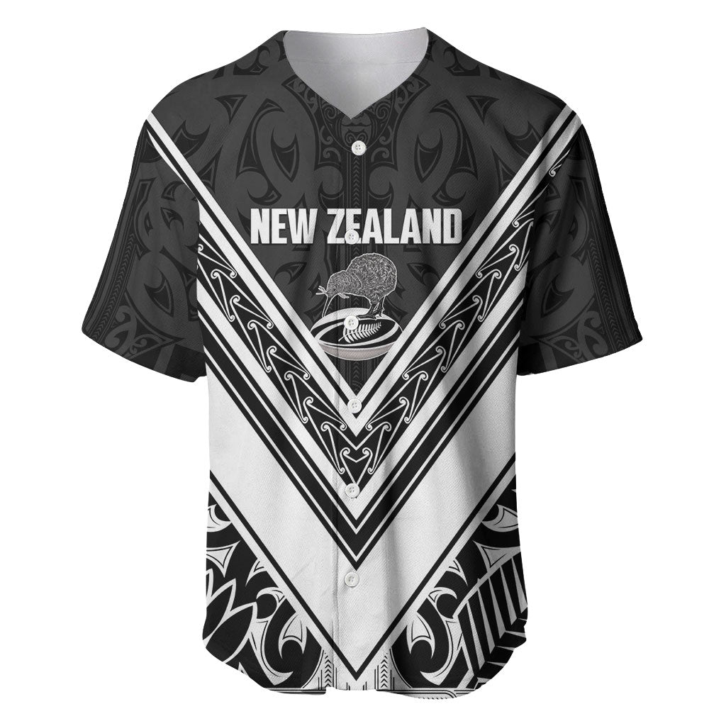 New Zealand Silver Fern Rugby Custom Baseball Jersey Go Wheel Kiwi Maori Pattern