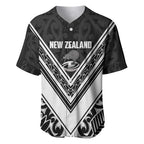 New Zealand Silver Fern Rugby Custom Baseball Jersey Go Wheel Kiwi Maori Pattern