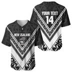 New Zealand Silver Fern Rugby Custom Baseball Jersey Go Wheel Kiwi Maori Pattern
