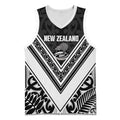 New Zealand Silver Fern Rugby Custom Basketball Jersey Go Wheel Kiwi Maori Pattern