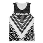 New Zealand Silver Fern Rugby Custom Basketball Jersey Go Wheel Kiwi Maori Pattern