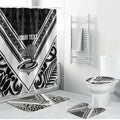 New Zealand Silver Fern Rugby Custom Bathroom Set Go Wheel Kiwi Maori Pattern