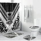 New Zealand Silver Fern Rugby Custom Bathroom Set Go Wheel Kiwi Maori Pattern