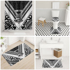 New Zealand Silver Fern Rugby Custom Bathroom Set Go Wheel Kiwi Maori Pattern
