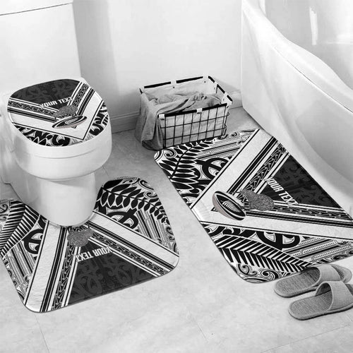 New Zealand Silver Fern Rugby Custom Bathroom Set Go Wheel Kiwi Maori Pattern