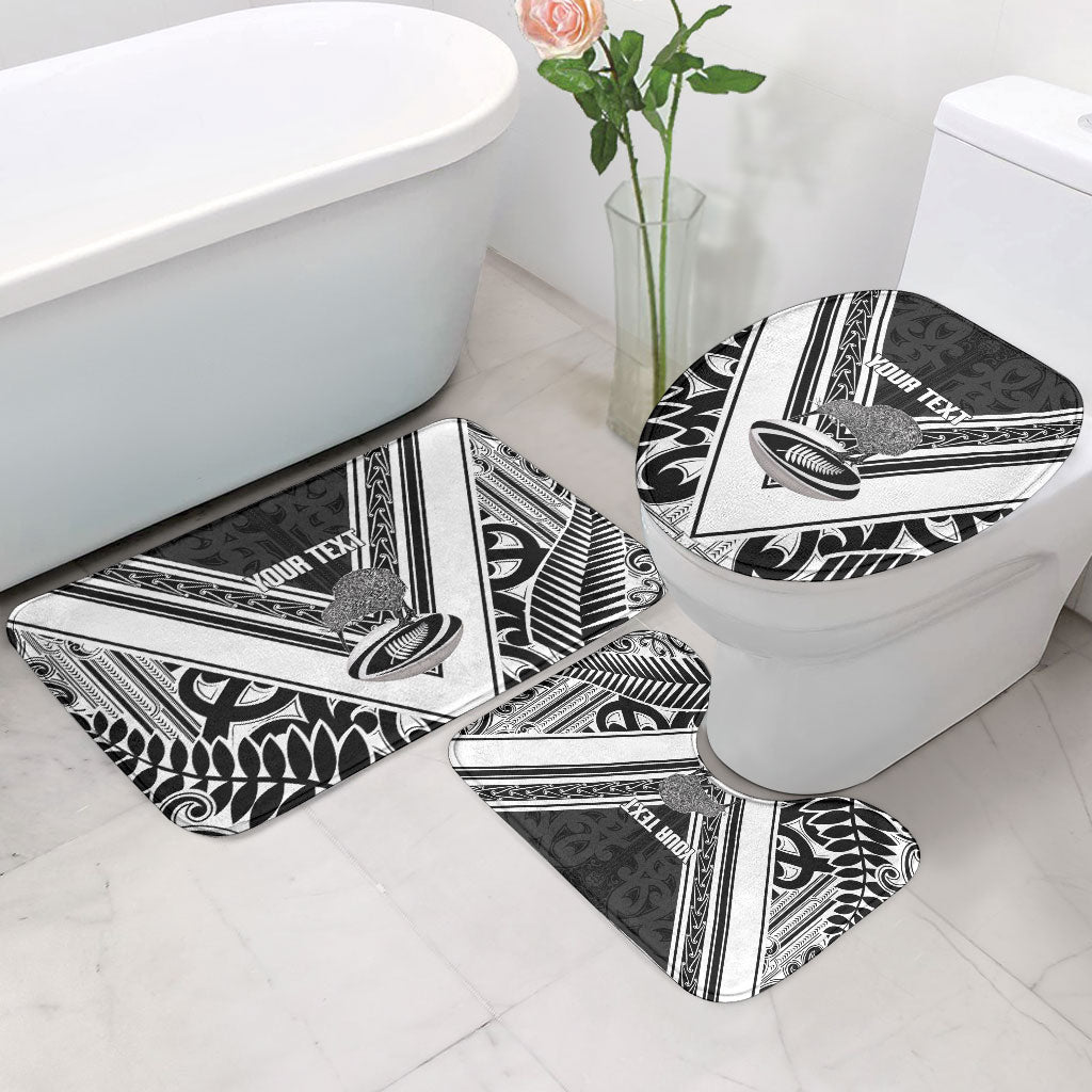 New Zealand Silver Fern Rugby Custom Bathroom Set Go Wheel Kiwi Maori Pattern