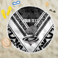 New Zealand Silver Fern Rugby Custom Beach Blanket Go Wheel Kiwi Maori Pattern