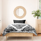 New Zealand Silver Fern Rugby Custom Bedding Set Go Wheel Kiwi Maori Pattern