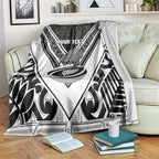 New Zealand Silver Fern Rugby Custom Blanket Go Wheel Kiwi Maori Pattern