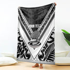 New Zealand Silver Fern Rugby Custom Blanket Go Wheel Kiwi Maori Pattern